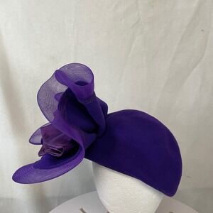 Vintage Sylvia New York St. Louis‎ Purple Wool Designer Hat